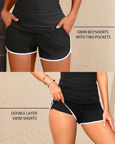 Women Tankini Swimsuit with Shorts - Two Piece Tummy Control Bathing Suit with Pockets 2025 Swimwear in Saudi Arabia
