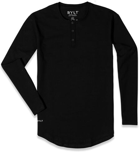 قميص رجال Henley Long Sleve Drop ، وإغلاق 3 أسرّة ، وأكمام طويلة ، وقميص غير رسمي in Kuwait