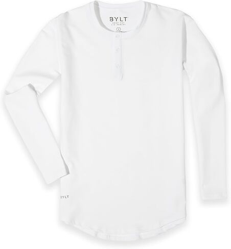 قميص رجال Henley Long Sleve Drop ، وإغلاق 3 أسرّة ، وأكمام طويلة ، وقميص غير رسمي in Kuwait