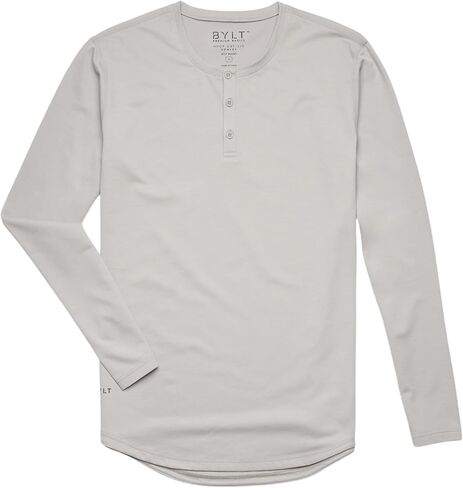 قميص رجال Henley Long Sleve Drop ، وإغلاق 3 أسرّة ، وأكمام طويلة ، وقميص غير رسمي in Kuwait
