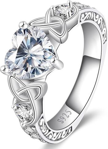 2ct moissanite خواتم الخطوبة للنساء d color VVS1 14K Gold Plated S925 Sterling Silver Celtic Womens Heart Promise Breath Breaks الذكرى الذكر in Kuwait