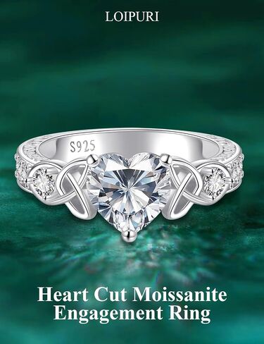 2ct moissanite خواتم الخطوبة للنساء d color VVS1 14K Gold Plated S925 Sterling Silver Celtic Womens Heart Promise Breath Breaks الذكرى الذكر in Kuwait