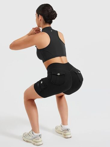 Yeoreo Coreflex Women Zipper Tank Top Racerback Mock Pocket Pitted Collar Olcyless Crip Top Summer Fitness Gym Vest in Kuwait
