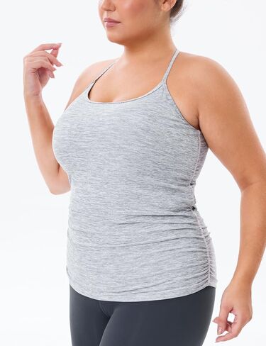 THE GYM PEOPLE Women's Racerback Workout Tank Tops Sleeveless Yoga Athletic Shirts with Built in Bra in Saudi Arabia