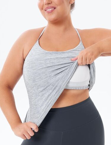 THE GYM PEOPLE Women's Racerback Workout Tank Tops Sleeveless Yoga Athletic Shirts with Built in Bra in Saudi Arabia