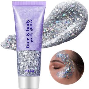 Go Ho Red White and Blue Body Glitter ، USA Flag Pride Face Glitter ، ملابس الرابع من يوليو لمكياج النساء اللمعان العاكس ، الترتر المكثفات الطويلة الطويلة ، إكسسوارات الرابع من يوليو
