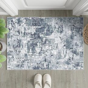 2x8 Runner Rug Brown Grey Carpet Washable Hallway Abstract Neutral Kitchen Entry Bedside Non Slip Soft Thin Low Pile Indoor Small Extra Long Throw Rug Bedroom Bathroom Entryway Accent