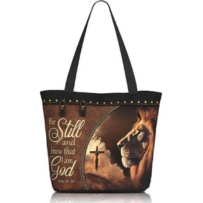 Bible Tote Bags for Women Christian Tote Bag Church Shoulder Bag Inspirational Bags With Zipper Christian Gift