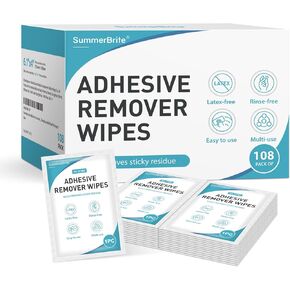 Adhesive Remover Wipes, 36 Pcs/Box 6.1" x4 Inches X-Large Adhesive Remover Pads for Skin, Sting-Free & Gentle for Sensitive Skin, Ostomy, Stoma, Colostomy Devices and Dressings, Individual Wrapped