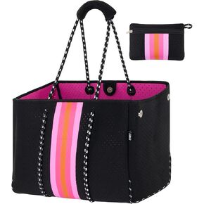 Neoprene Bag Large Multipurpose Beach Bag Neoprene Tote Bag Stylish Gym Women Shoulder Bag With Small Purse