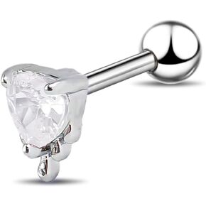 لسان اللسان على شكل قلب ثقب المجوهرات الفولاذ الفولاذ لسان اللسان مع زركون شخصية zircon اطلاق القلب لسان ثقب المجوهرات البشرية للنساء الرجال in Kuwait