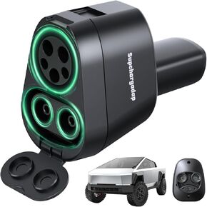 2025 Cybertruck Upgraded, 2 in1 CCS & J1772 to NACS (TSL) Charging Adapter, Fit for Tesla Model 3/Y/S/X/Cybertruck, Max 250KW DC Fast Charging, for Level 1 2 3 Charging Stations with CCS1& J1772 Plug
