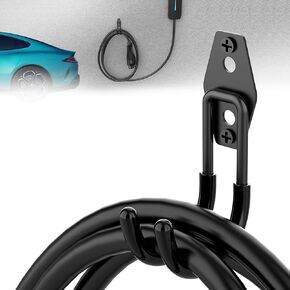 EV Charger Holder Wall Mount Heavy Duty Steel J-Hook Electric Charger Charger Organizer للاستخدام في الهواء الطلق الداخلي