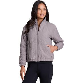 Avalanche Women's Jacket with Zipper Pockets, Everyday Transitional Mini Puffer Mock Neck Zip Up Hiking Jacket with Pockets