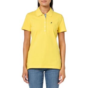 Nautica Women's Short Sleeve Button Placket Polo
