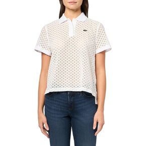 Lacoste Women's Monogram Lace Polo Shirt