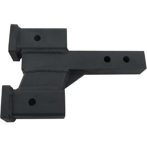 LABLT Matte Black Trailer Dual Hitch Extender for 2 Inch Receiver with 2 Inch & 4 Inch Rise or Drop 10000lbs Capacity 2-inch Solid Shank