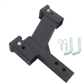 munirater Replacement for Trailer Dual Hitch Extender Adapter with 2-inch and 10-inch Rise Drop 2-inch Receiver 2-inch Solid Shank 10000lbs Capacity