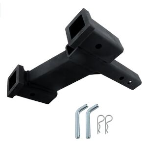 munirater Replacement for Trailer Dual Hitch Extender Adapter with 2-1/4-inch and 8-1/4-inch Rise Drop 2-inch Receiver 2-inch Solid Shank 7500lbs Capacity
