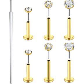 ZoLure 16g أقراط مسطحة الخلفية المسطحة عشيرة الفولاذ الجراحي tragus غضروف مختبر حلزوني أنف أنف شفة محارة في مجوهرات ثقب ميدوسا