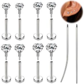 bodyace 16g 18g tragus percing Medusa Jewelry ، Long Longrons Late -thorouse Stud arocring