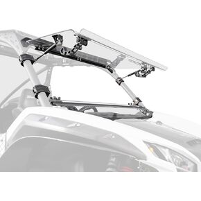SuperATV Scratch Resistant 3-in-1 Flip Windshield for Kawasaki Teryx KRX 1000 2020+ and KRX 4 1000 2023+, Versatile 3-in-1 Design with UV Protection, USA Made