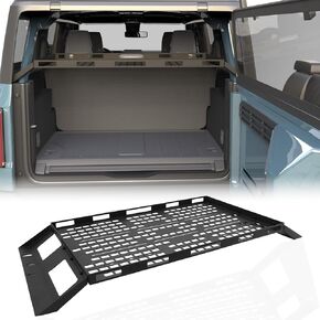300LB Interior Rear Cargo Basket Rack Fit for 2021 2022 2023 2024 2025 Ford Bronco 4 Door Hardtops Storage Trunk Shelf