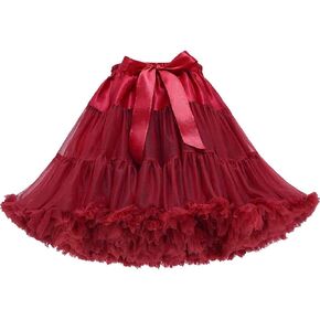 Women's Dual Purpose of Petticoat and Skirt above Knee Underskirt Multicolour Tutu Skirt Fluffy Ballet Dress