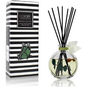 LOVSPA Peppermint & Eucalyptus Unwind Luxury Home Fragrance Diffuser Reeds Set | A Blend of Fresh Peppermint Sprigs, Aromatic Eucalyptus & Creamy Vanilla