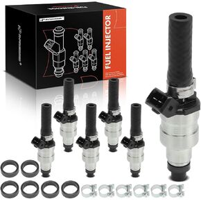 A-Premium Set of 6 Fuel Injectors Compatible with Nissan Maxima 1984 & Alfa Romeo GTV-6 1981-1986, Milano 1987-1989 & Datsun 280Z 1975-1978, 280ZX, 810, Maxima & Jaguar XJS, 2.5L 2.8L 3.0L 5.3L