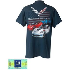 C7 Corvette Grand Sport USA Flag T-Shirt - Blue