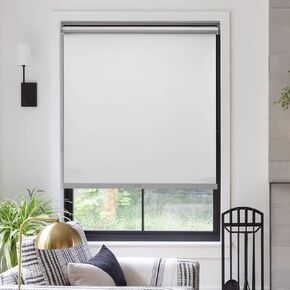 MYshade Free-Stop Cordless Roller Shades for Windows Room Darkening Roller Shades & Blinds Same Color Both Sides Fabric Pull Down Shade for Home Office Indoor Easy to Install White(23" W X 72" H)