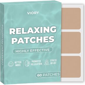 Relax Patches (Pack of 60) - 100% Natural Patch for Women and Men - with Biotin, D, Turmeric Curcumin - Relax & Unwind - Enhanced Formula
