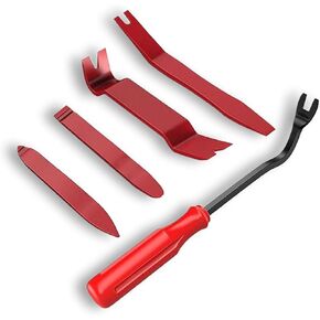 5PCS Auto Clip Pliers Set and Fastener Remover, No Scratch Automotive Door Panel Removal Tool, Car Trim Rivet Pry Tool Repair Kit for Vehicle Dash Audio Radio Installer