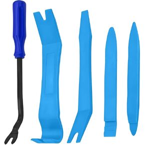 Trim Removal Tool for Auto, 5 Pcs Car Pry Tool Kit, Clip Fastener Remover Set for Panel Door Window, Plastic Installer for Vehicle Dashboard Radio Audio, Car Interior Removal Tools (Green)