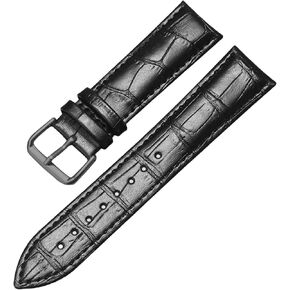 Genuine Leather Watch Bands for Men Women Quick Release Soft Calfskin Italian Leather Alligator Embossed Strap Business Casual Universal Replacement Band 12mm to 24mm