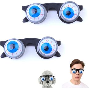 2 PCS Droopy Eye Classes Classes Classes Goalty Pop Out Out Gey Classes Elebbly Eyes on Springs Halloween Rye Classes for Assume Halloween Photo Booth Props ، First Party Favors