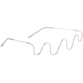 IMIKEYA Rhinestone Half Frame Glasses for Women - Lensless Crystal Sunglasses - Sparkling Metal Frames Fashionable Eyewear for and Photo Booth Props