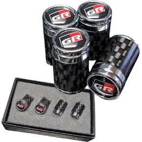 Carbon Fibre Tire Valve stem caps for Toyota GR Supra, GR86, GR Yaris, GR Corolla, GR Hilux, GR Land Cruiser, Wheel, Accessories Gift
