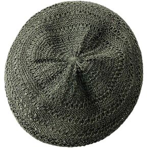 TENDYCOCO Straw Beret Hat Summer Woven Frech Hat Travel Beach Basque Beret Art Hat for Women Girls Lady - Khaki