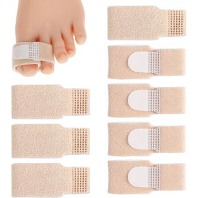 12 Pack Fabric Hammer Toe Corrector, Reusable Fabric Buddy Toe Wraps for Pain Toe Bandages Protectors Hammer Toe Wraps, Toe Straightener for Crooked Toes, Curled Toes, Bent Toes and Broken Toes