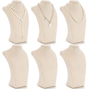 Kigley 9 PCS Linen Jewelry Display Bust Netlade حامل قلادة عارضة أزياء لعرض المجوهرات بيع المعارض التجارية