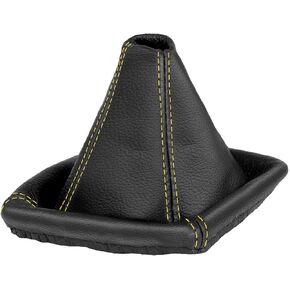 L&P Design Design Cover Cover أصلي جلدي متوافق مع BMW 3 Series E46 1998-2007 ناقل الحركة اليدوي غرزة أصفر أسود