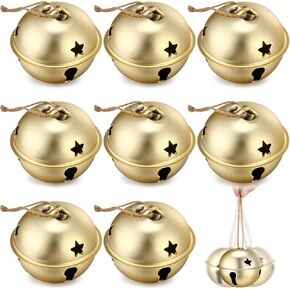 Zhengmy Jumbo 3.15 '' Christmas Star Cetouts Bells for Craft Bells Bells Xmas Ornament Decord Decor