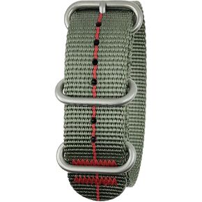 Bertucci® Nylon Watch Band - 22mm - Defender Drab ™ مع Red Pro -Stripe ™
