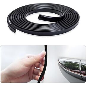 Car Door Edge Guard, 16.4Ft (5M) U Shape Rubber Seal Edge Trim Vehicle Door Protector, Anti-Collision Automotive Protection Door Edge Guard Trim, Universal Car Accessories (Black)