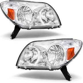 مجموعة المصابيح الأمامية لتويوتا 4Runner 2003 2004 2005 Chrome Housing Amber Reflector Presection Presaction