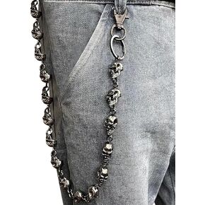 BOMPOW Pants Chain Skull Chains Biker Jean Pocket Chain Unisex Trouser Chain Wallet Chain Key Chain for Men Hip Hop Emo Clothing Accessories