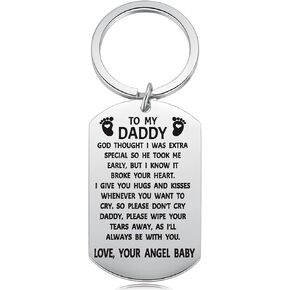 Aesnefe Miscarriage Keepsake for Dad Dog Tag, Lost Baby Memorial Gift, Angel Baby Gift for Daddy, Infant Loss Gifts, Loss of Baby Keychain, Sorry for Your Loss Condolence Gift
