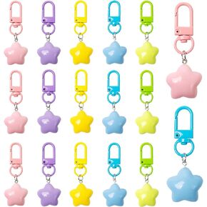 20 PCS Star Keychain Bulk Cnubby Star Keains for Car Keys Backpack سحر المفتاح للمفاتيح ، والأكياس ، وملحقات DIY